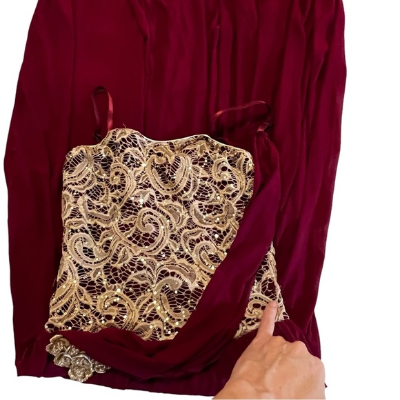 Revolution Girls Costume Dance Ice skating dress burgundy small adult size - Picture 16 of 16